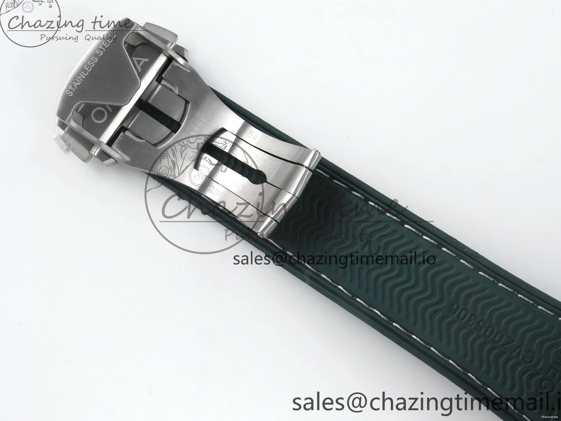 0416 Bold Seamaster Planet Ocean 600M 43.5mm SS SCF 1:1 Best Edition Green Bezel Gray Dial on Green Rubber Strap A8900 Super Clone 7666